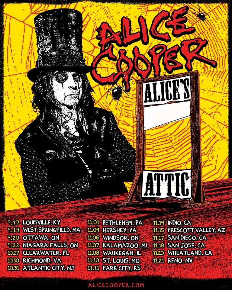 ALICE COOPER ANNOUNCES ALICE’S ATTIC FALL RUN