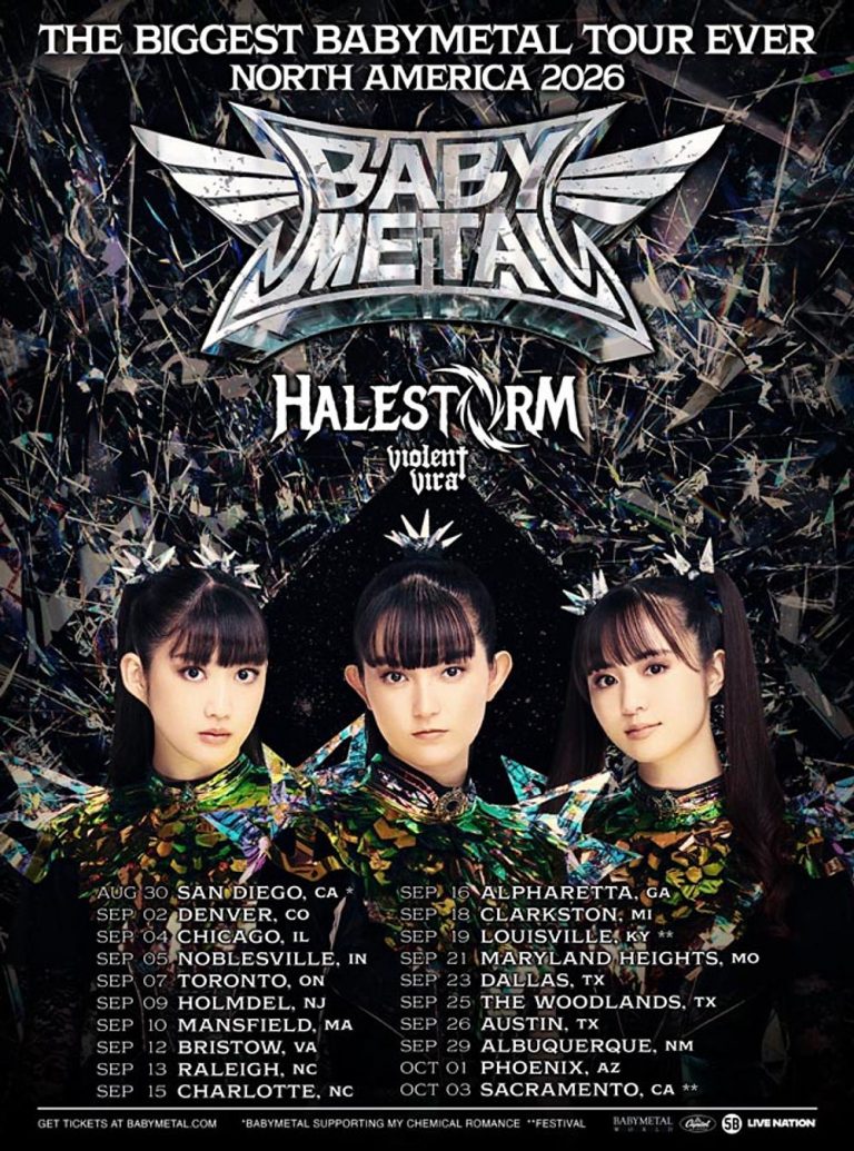 BABYMETAL announce 2026 World Tour with Halestorm and Violent Vira