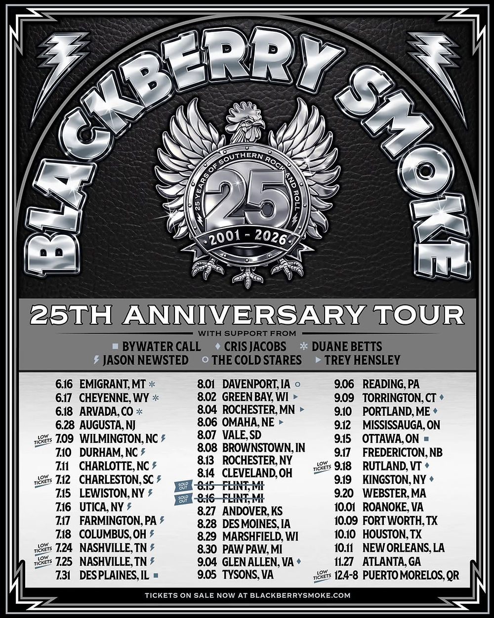 BLACKBERRY SMOKE ANNOUNCE 25TH ANNIVERSARY TOUR