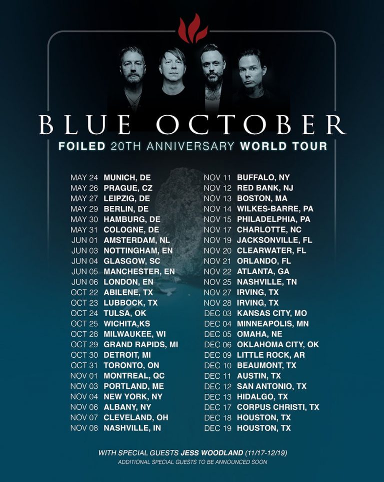 Blue October Announce 2026 Foiled 20th Anniversary World Tour with Atlanta Stop