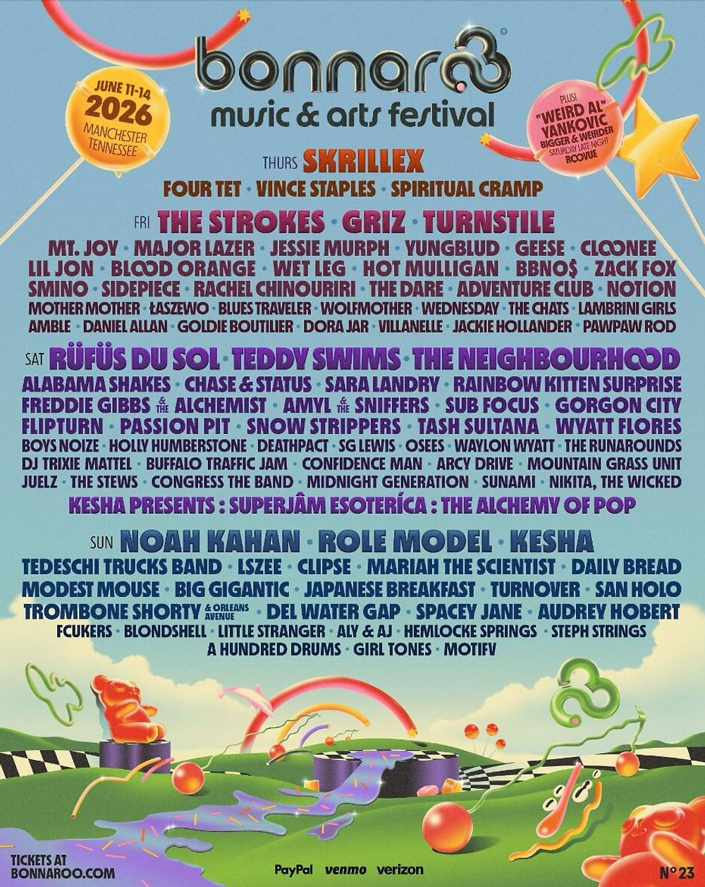 Bonnaroo Music & Art Festival 2026 Lineup