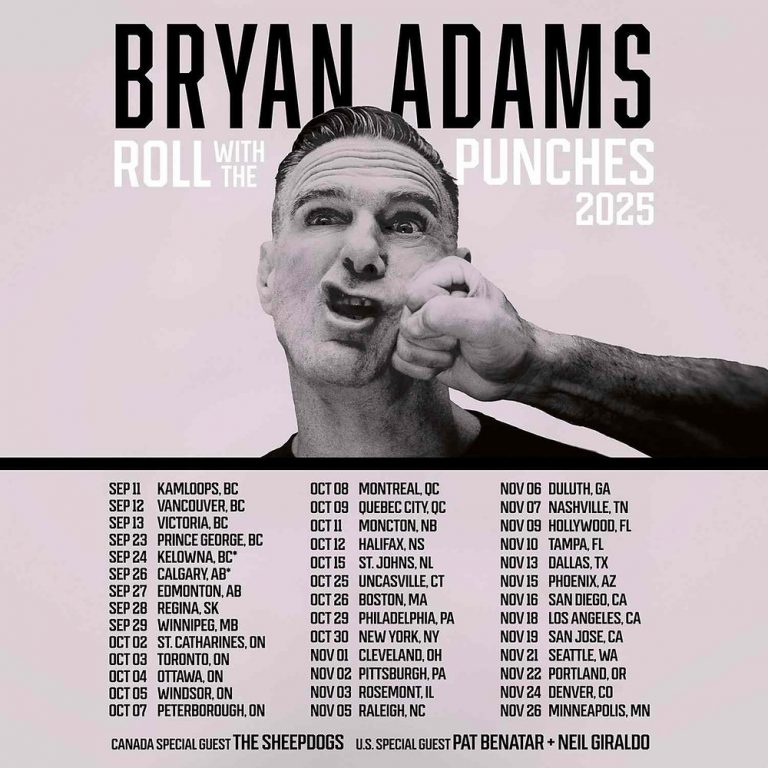 Bryan Adams Goes Independent with New Album “Roll With The Punches” and 2025 Arena Tour (Presale Codes)
