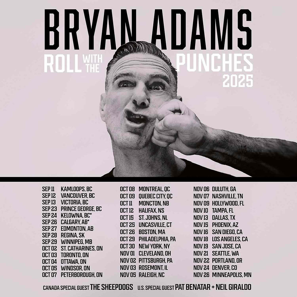 Bryan Adams Goes Independent with New Album “Roll With The Punches” and 2025 Arena Tour