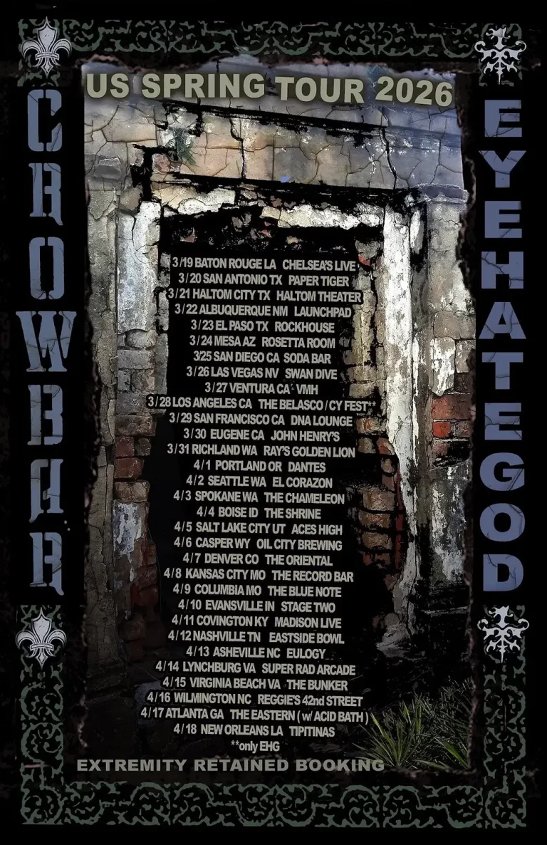 Crowbar & Eyehategod Announce Spring 2026 U.S. Tour