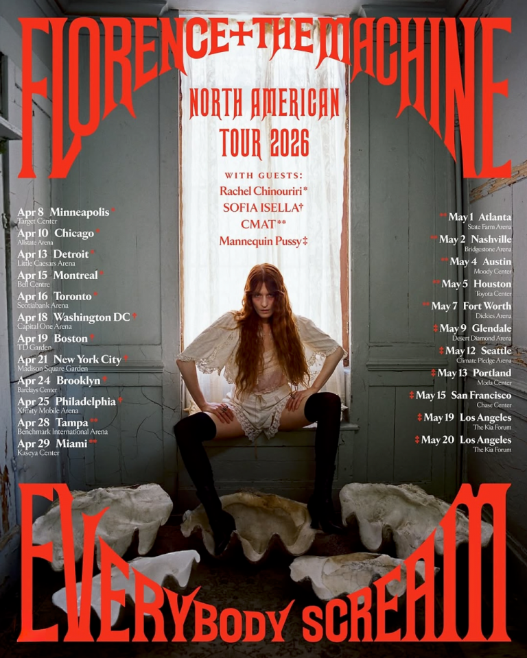 FLORENCE + THE MACHINE CONFIRM 2026 EVERYBODY SCREAM NORTH AMERICAN TOUR