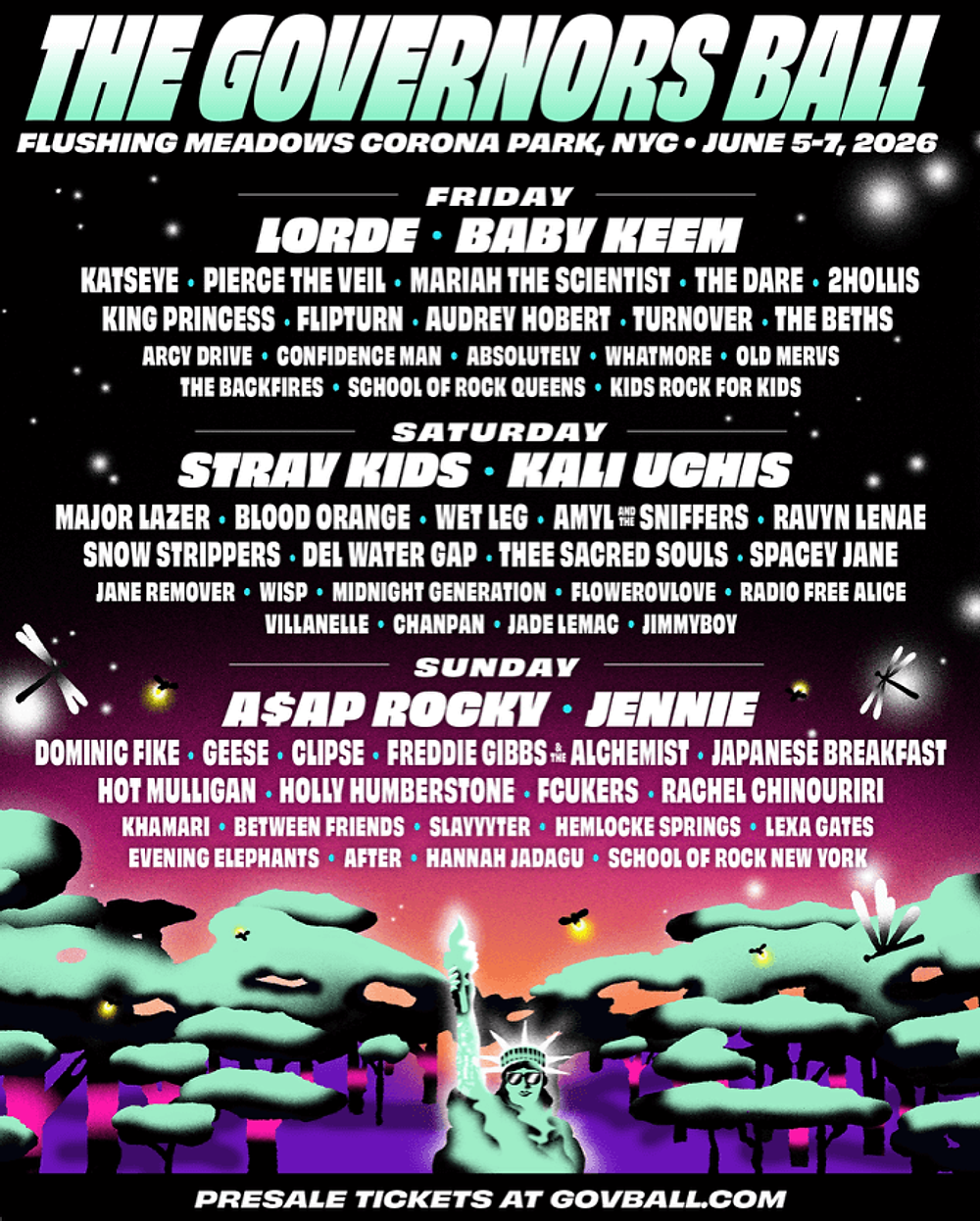 Governors Ball 2026 Lineup