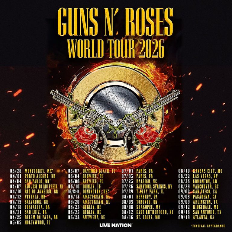 GUNS N’ ROSES ANNOUNCE 2026 WORLD TOUR