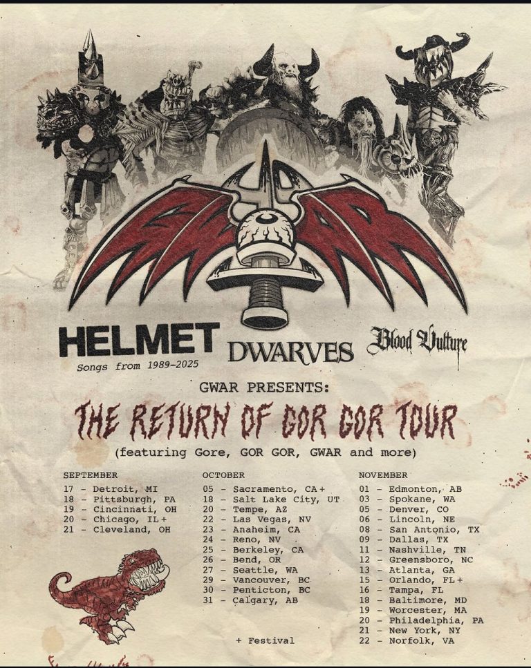 GWAR ANNOUNCE ‘RETURN OF GOR GOR’ 40TH ANNIVERSARY TOUR WITH HELMET, DWARVES & BLOOD VULTURE