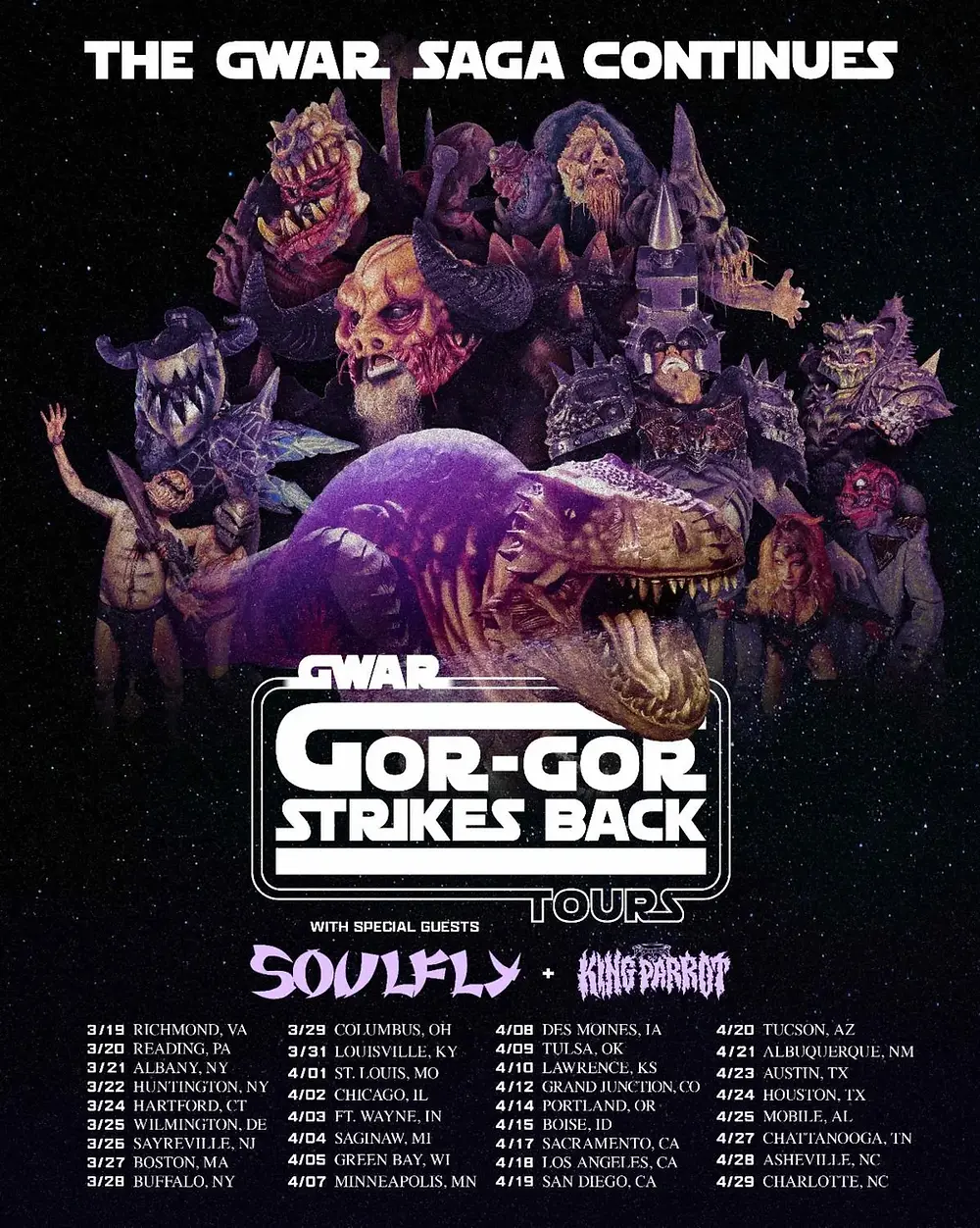GWAR - 2026 Spring Tour