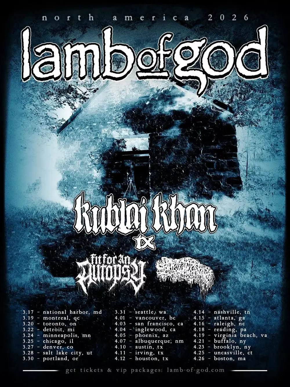 Lamb Of God 2026 North American Tour