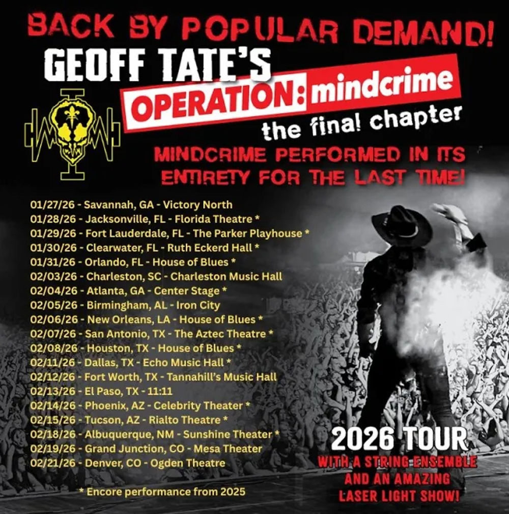 Geoff Tate Operation: Mindcrime 2026 Tour