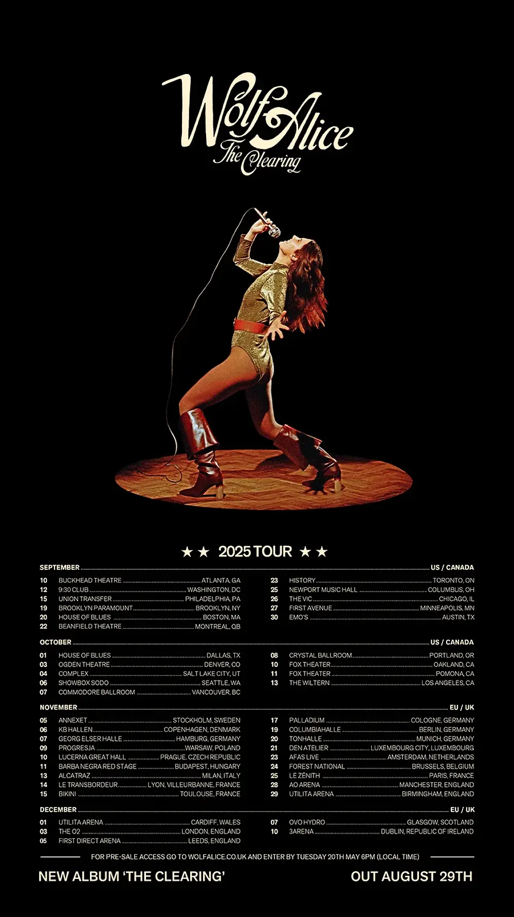 Wolf Alice Tour 2025 Poster