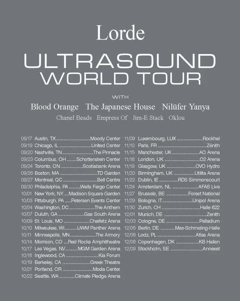 Lorde Announces 2025 Ultrasound World Tour
