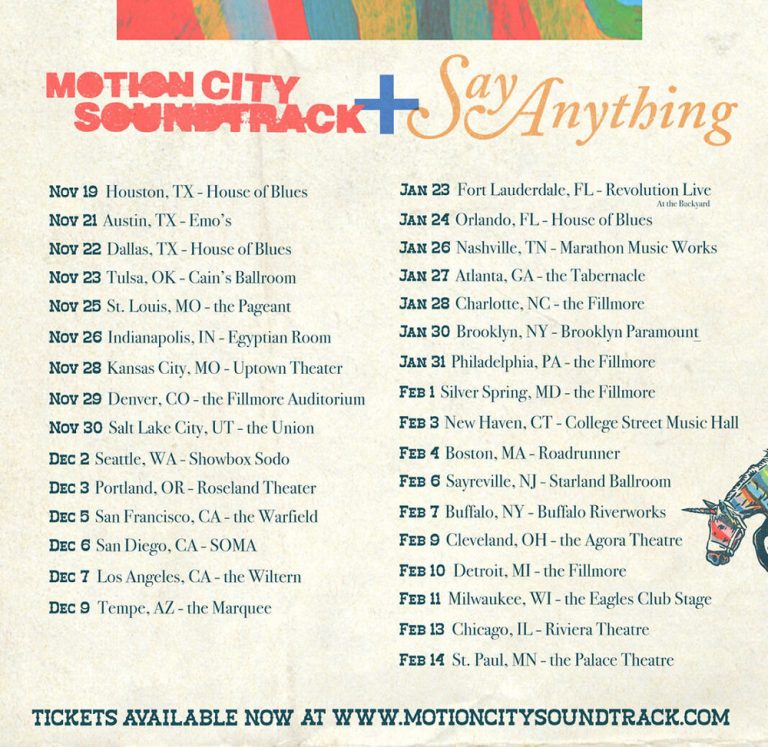 Motion City Soundtrack and Say Anything Announce Full 2025–2026 U.S. Tour