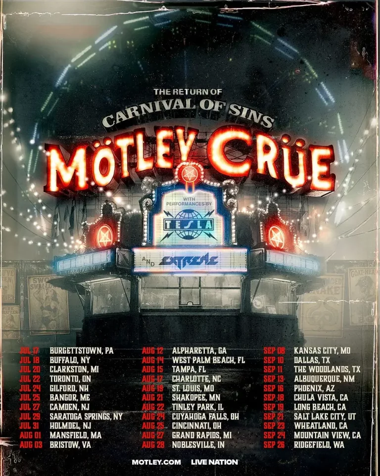 Mötley Crüe Announces Massive 2026 North American Tour, Celebrating 20th Anniversary Of ‘CARNIVAL OF SINS’ Tour & Band’s 45th Anniversary