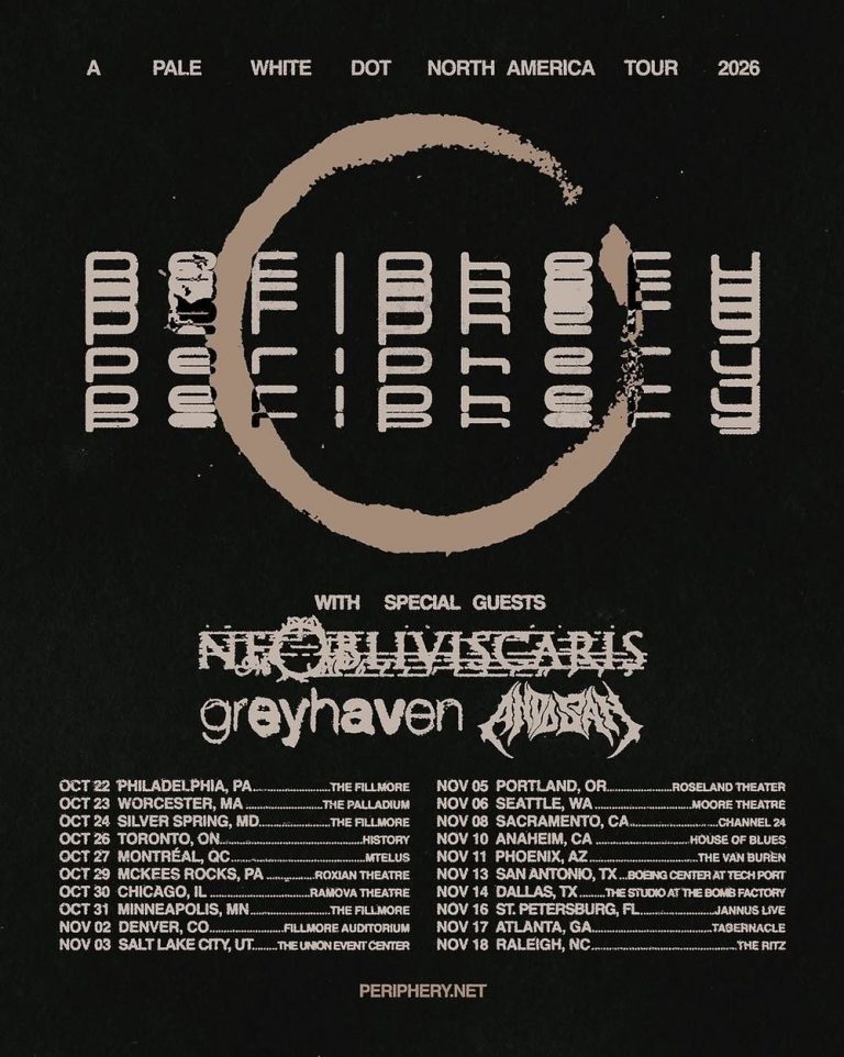 Periphery Announce A Pale White Dot North American Tour for Fall 2026