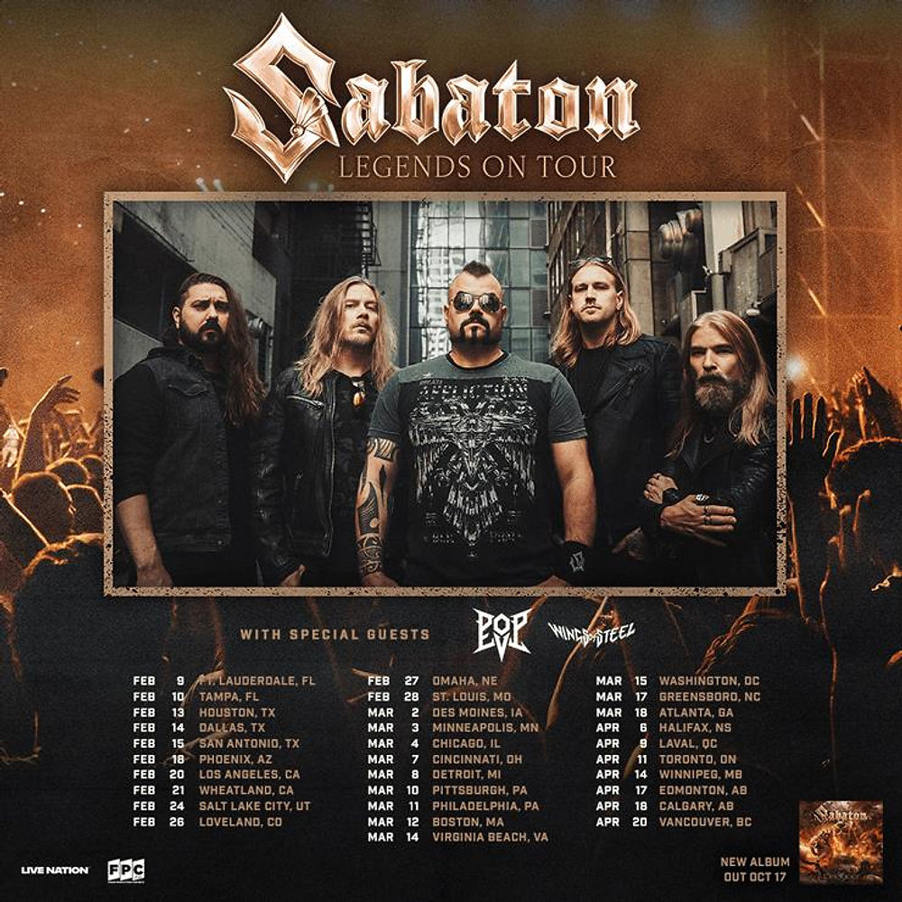 Sabaton - Tour Dates 2026