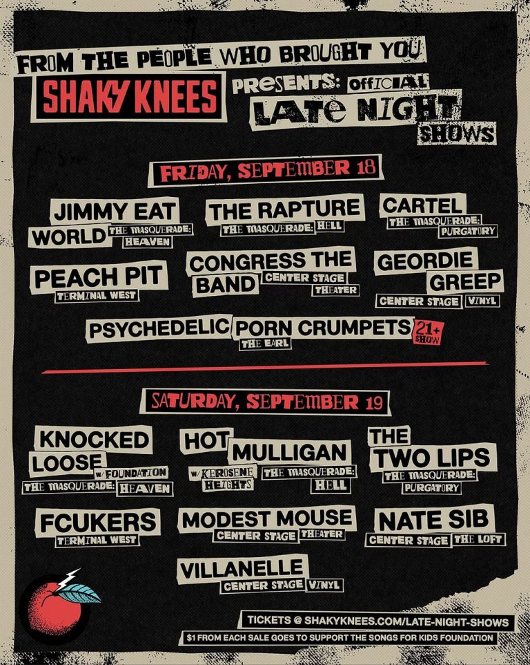 Shaky Knees Announces Official 2026 Late Night Shows