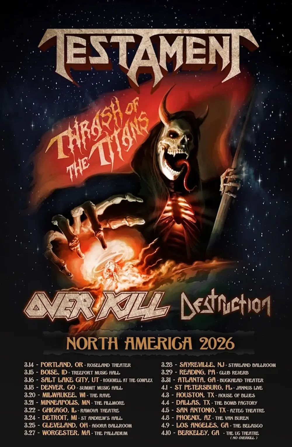 Testament - 2026 Tour