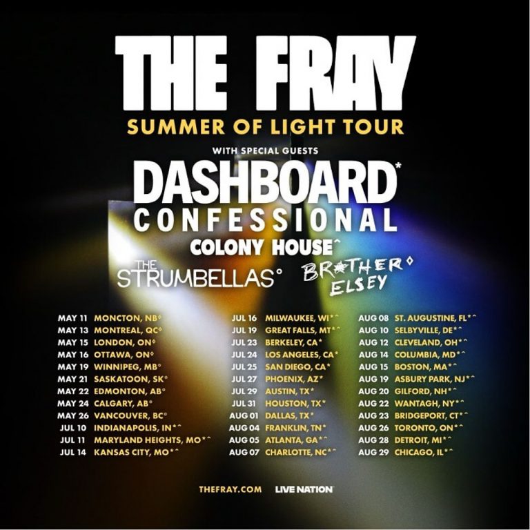 The Fray Announce Summer Of Light Tour With Special Guests Dashboard Confessional, Colony House & More