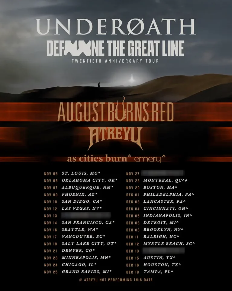 Underoath Announce Define The Great Line Twentieth Anniversary Tour