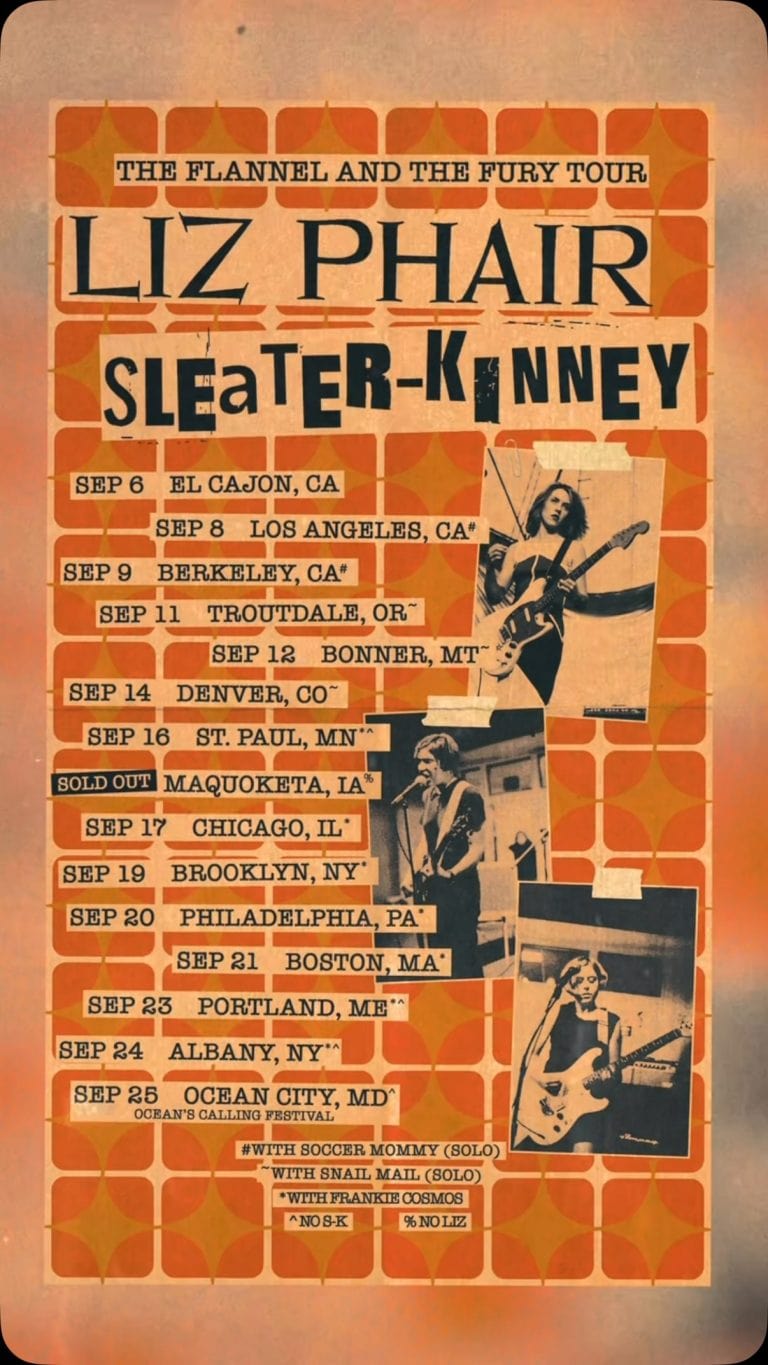 LIZ PHAIR AND SLEATER-KINNEY ANNOUNCE THE FLANNEL AND THE FURY TOUR