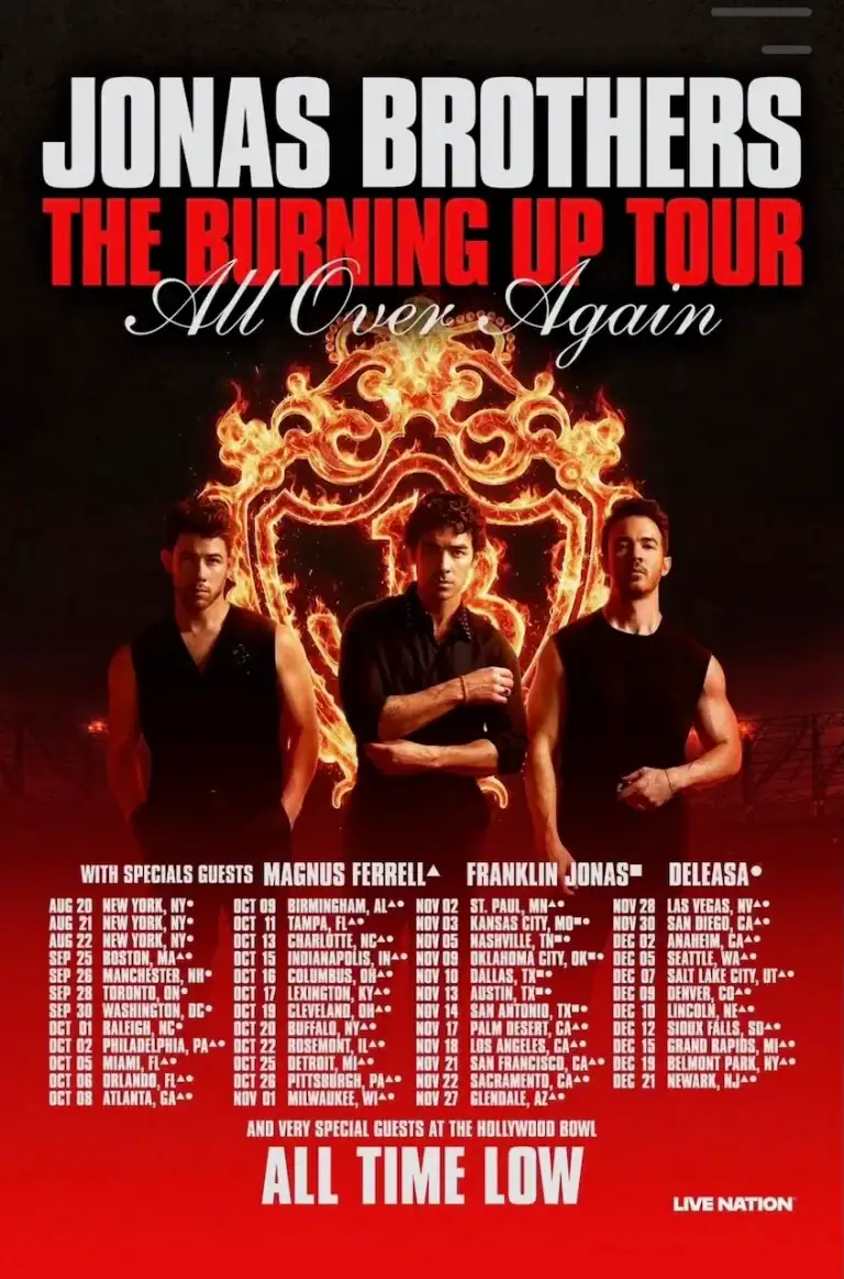 JONAS BROTHERS ANNOUNCES THE BURNING UP TOUR: ALL OVER AGAIN WITH ATLANTA DATE AT STATE FARM ARENA
