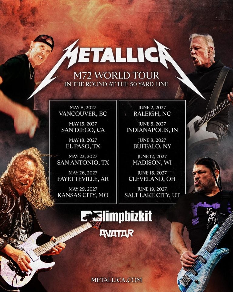 METALLICA ANNOUNCES M72 WORLD TOUR WITH RALEIGH DATE