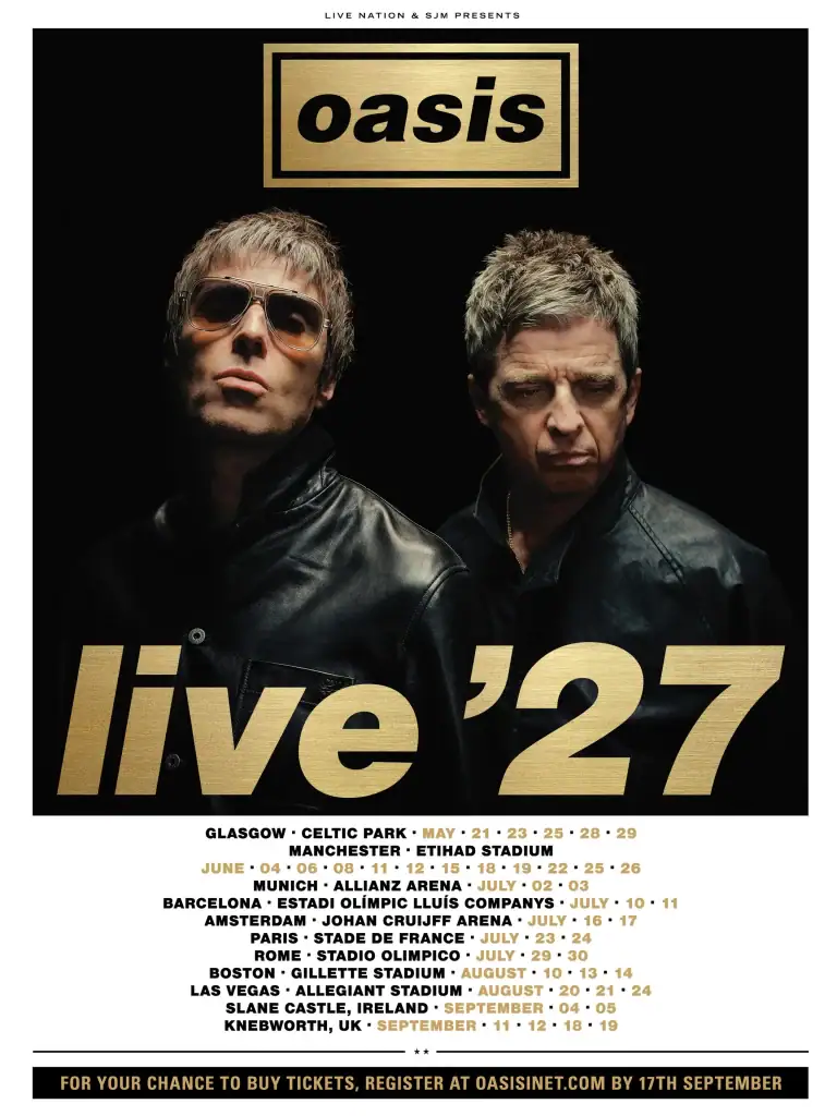 OASIS ANNOUNCES LIVE ’27