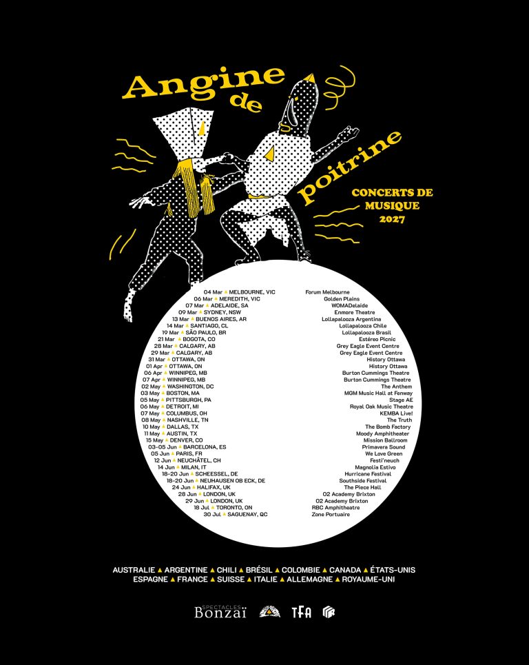 ANGINE DE POITRINE ANNOUNCES CONCERTS DE MUSIQUE 2027