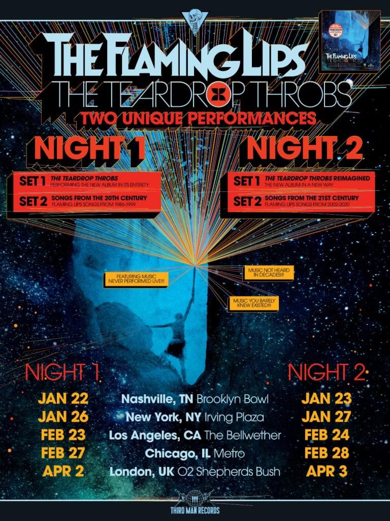 THE FLAMING LIPS ANNOUNCES THE TEARDROP THROBS: TWO UNIQUE PERFORMANCES