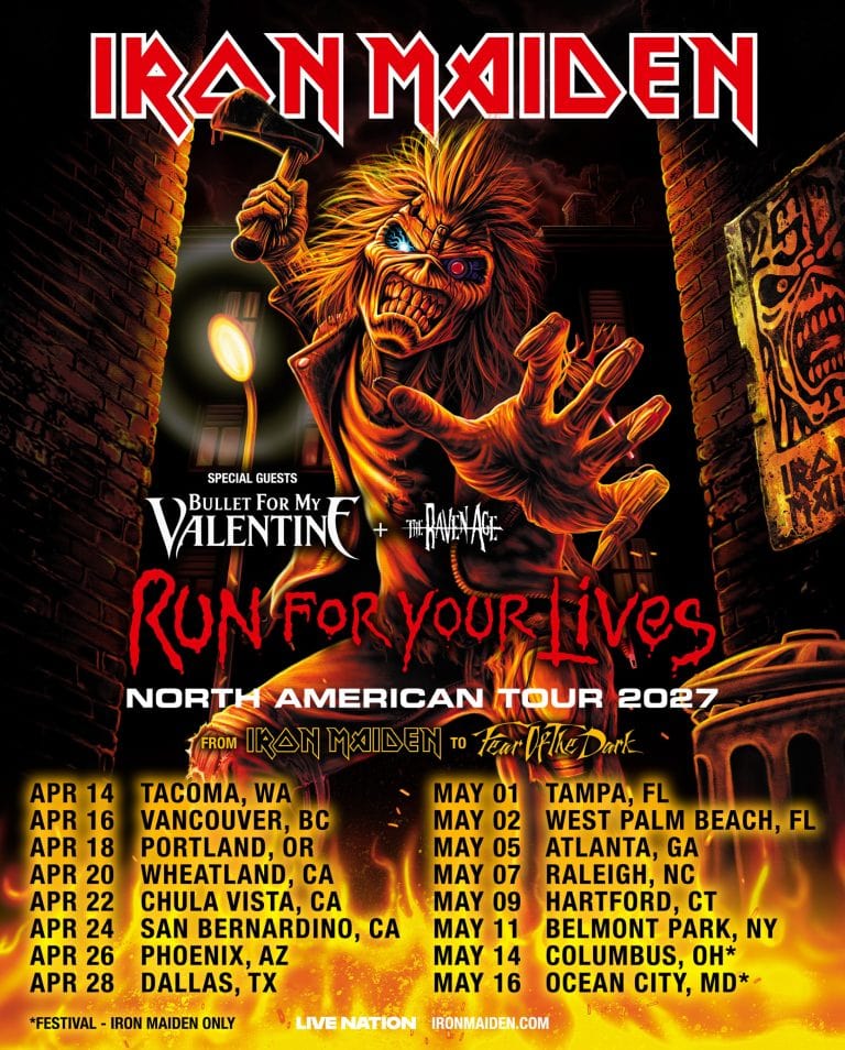 IRON MAIDEN ANNOUNCES RUN FOR YOUR LIVES – NORTH AMERICAN TOUR 2027 WITH ATLANTA DATE AT LAKEWOOD AMPHITHEATRE
