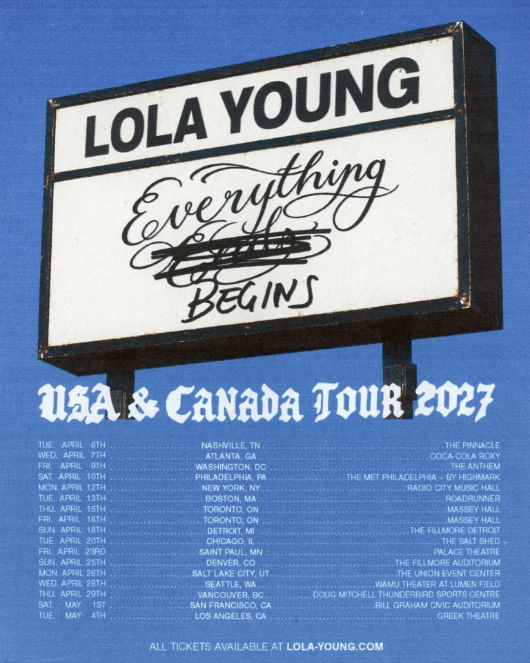 LOLA YOUNG ANNOUNCES EVERYTHING BEGINS USA & CANADA TOUR 2027 WITH ATLANTA DATE AT COCA-COLA ROXY
