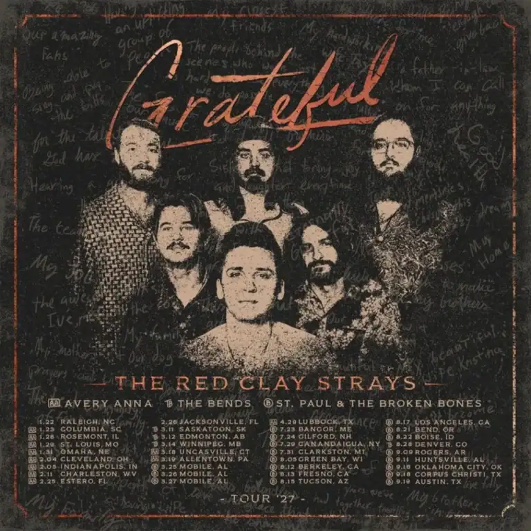 THE RED CLAY STRAYS ANNOUNCES GRATEFUL TOUR ’27